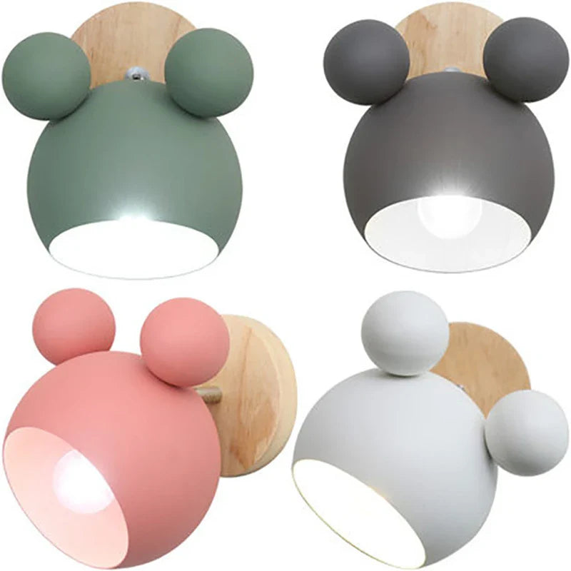 Axyaa Nordic Mickey Wall Lamp for Bedroom and Parlor Lighting
