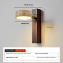 Axyaa Rotatable Japanese Cave Stone Wall Lamp Warm Light Solid Wood Fixture