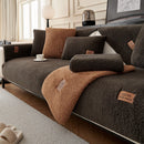 Axyaa Plush Lamb Wool Sofa Cover: Soft, Warm, Non-Slip Slipcover for Modern Living Room