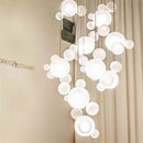 Axyaa Nordic Glass Chandelier: Creative Mickey Bubble Design LED Lighting for Home Decor