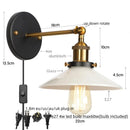 Axyaa White LED Wall Lights Industrial Style Bedside Lamp - Plug InaddAll
