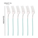 Axyaa 6Pcs Dinner Fork Set Stainless Steel Silverware Cutlery Mirror Flatware
