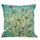 Axyaa Bird Flower Linen Pillowcase Sofa Cushion Cover Home 40x40-60x60