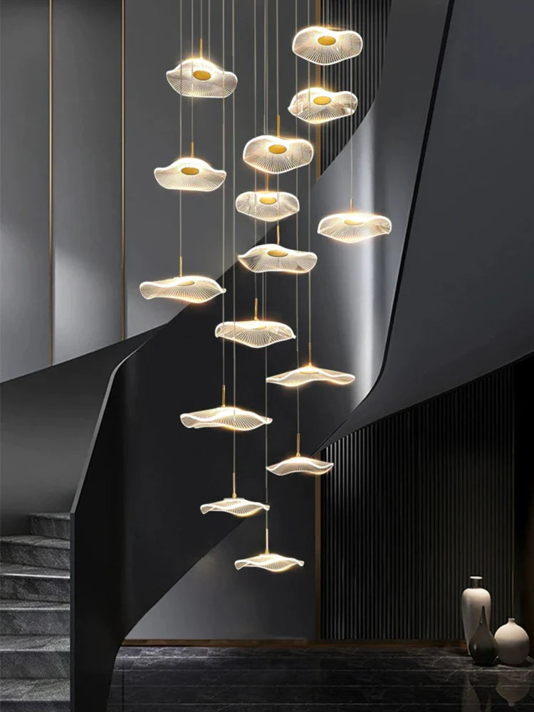 Axyaa Nordic LED Loft Chandelier for Modern Living Room or Bedroom