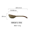 Axyaa Coarse Pottery Spoons: Long-handled Creative Ceramic Tableware Soup Spoons