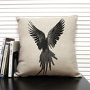 Axyaa African Animal Linen Pillow Cover 45x45cm - Lion, Elephant, Elk Portrait Decor
