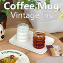 Axyaa Vintage Style Ripple Glass Coffee Mug for Juice Wine