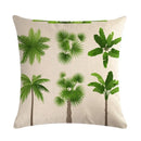 Tropical Tree Green Plant Linen Cushion Cover by Axyaa for Home Decoration