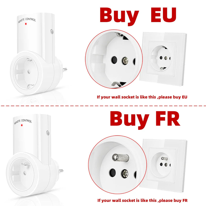 Smart Socket EU Plug 433MHz Programmable Outlet Switch 220V 230V LED Safe Home Axyaa