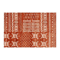 Axyaa Red Geometric Living Room Rug Festive Ethnic Style Christmas Decor Cozy Bedroom Mat