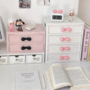 Axyaa Desktop Organizer: Drawer-style Storage Box with Bow Handle for Office Stationery Organization