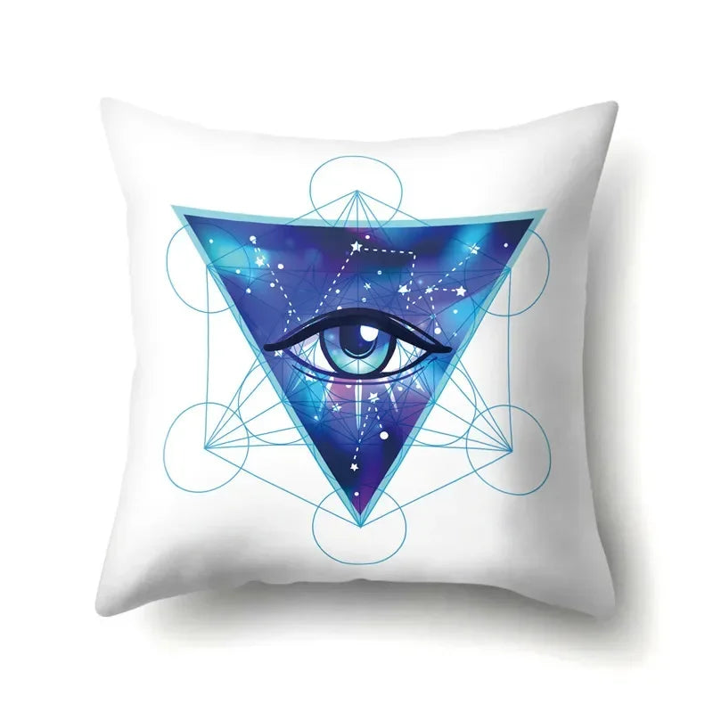 Axyaa Cartoon Eye Pattern Plush Cushion Cover 45x45cm Buddha Head Pillow Cover
