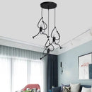 Axyaa Little Man Arts Chandelier LED Ceiling Lamp - Black E27 Pendant Light