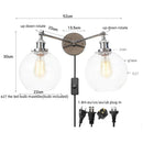 Axyaa Vintage Industrial Wall Light with Pull Chain Switch