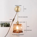 Axyaa Nordic Copper Glass LED Wall Light for Living Room, Bedroom, Bar - Modern Design