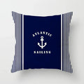 Axyaa Blue Mediterranean Compass Anchor Pillow Cover 45x45cm