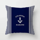 Axyaa Blue Mediterranean Compass Anchor Pillow Cover 45x45cm