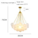 Axyaa Frosted Glass Ball Black Gold Chandelier Pendant Lights