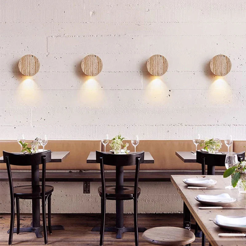 Axyaa Round Stone LED Wall Light for Atmosphere Art Decor