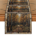 Axyaa Autumn Forest Table Runner - Home Dining Decor for Indoors & Outdoors