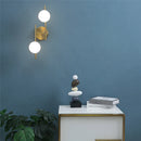 Axyaa Modern Glass Ball LED Wall Lamp, Golden Black, Simple Design for Living Room, Bedroom, Aisle
