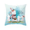 Nordic Cartoon Print Yellow Blue Cushion Cover 45*45cm by Axyaa