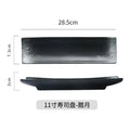 Axyaa Ceramic Sushi Plate: Japanese Restaurant Style Rectangular Porcelain Plate