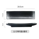 Axyaa Ceramic Sushi Plate: Japanese Restaurant Style Rectangular Porcelain Plate