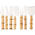 Axyaa Bamboo Cheese Knives Set - Stainless Steel Cutlery for Cheese-Lovers