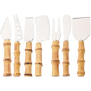 Axyaa Bamboo Cheese Knives Set - Stainless Steel Cutlery for Cheese-Lovers
