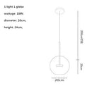 Axyaa Micky Glass Globe LED Pendant Light - Copper Lustre Pendant Lamp