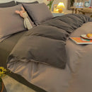 Axyaa Double/Queen Solid Color Duvet Cover Set - Anti-Mite & Durable