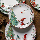 Axyaa Ceramic Christmas Dinner Plate - Round Underglaze Color Design