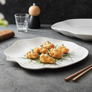 Axyaa White Ceramic Molecular Cuisine Plate Steak Salad Dessert Dish