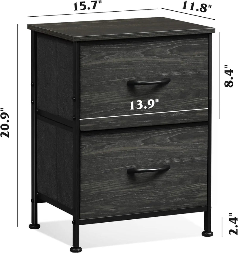 Axyaa 2-Drawer Bedroom Nightstand - Stylish and Functional Bedside Storage