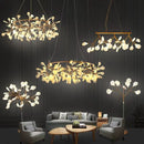 Axyaa Nordic Modern Firefly Chandelier in Gold and Black for Living Room and Dining Room