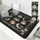 Axyaa Moonlit Flowers Draining Mat: Absorbent, Antiskid, Quick Dry and Super Draining