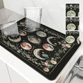 Axyaa Moonlit Flowers Draining Mat: Absorbent, Antiskid, Quick Dry and Super Draining
