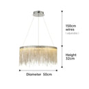 Axyaa LED Tassel Pendant Chandelier: Modern Luxury Chain Lamp for Hotel Lobby & Living Room