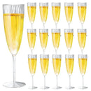 Axyaa 210ml Disposable Clear Plastic Champagne Flutes for Weddings & Parties