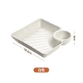 Axyaa Japanese Serving Plates with Divided Sections for Dipping Sauces