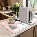 Axyaa Christmas Coffee Absorbent Drying Mat Decor Placemat Table Cup Mats