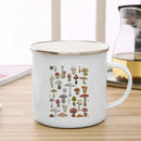 Axyaa Mushroom Enamel Coffee Mug with Handle - Creative Tea Water Cup Ideal for Travel