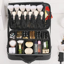 Axyaa Diamond Check Makeup Case: Large Waterproof Cosmetic Box for Travel.