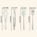 Axyaa Mini Silicone Kitchen Utensils Set - Non-Stick Spatula, Clip, Whisk, Brush