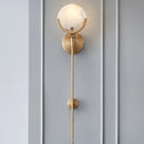 Axyaa Modern Gold Marble Copper Wall Lamp LED Light - Elegant Minimalist Design