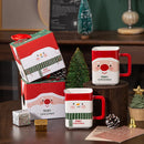 Axyaa Christmas Ceramic Mugs Gift Box Pack Snowman Santa Claus Handle Water Coffee Cup
