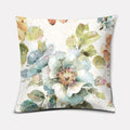 Luxurious Blue Bird Floral Pillowcase by Axyaa - 45x45cm Square Decor for Home & Office