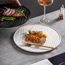 Axyaa Irregular Texture Ceramic Flat Plate for Restaurant and Molecular Cuisine