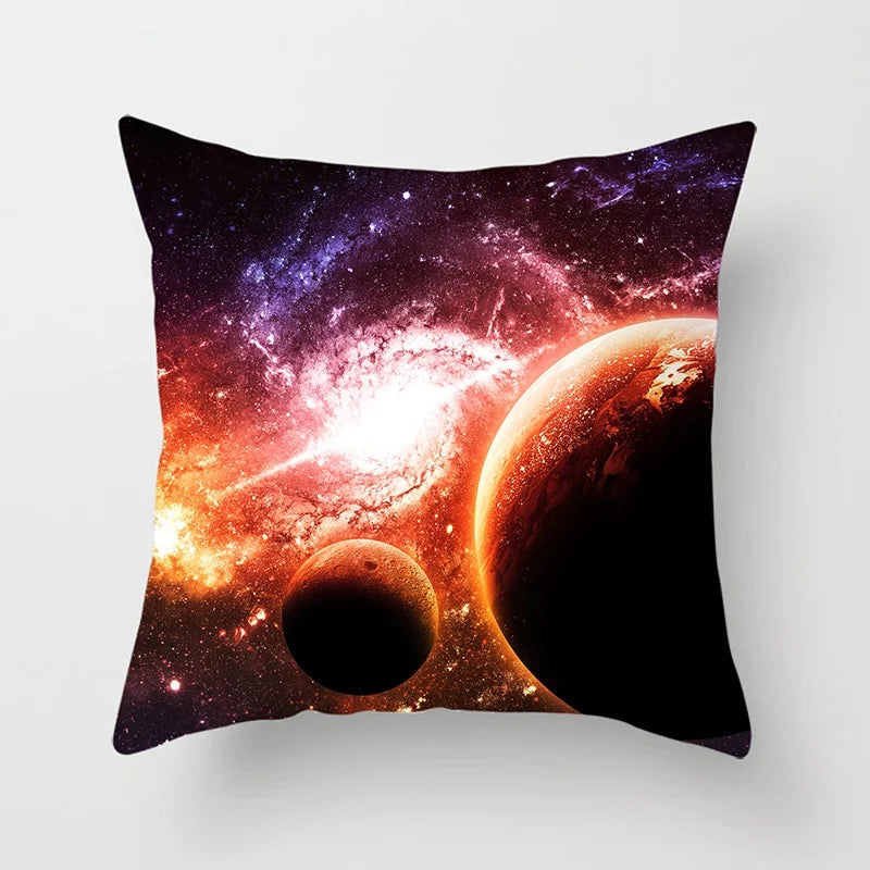 Axyaa Starry Sky Landscape Planet Series Pillowcase for Futuristic Home Decor